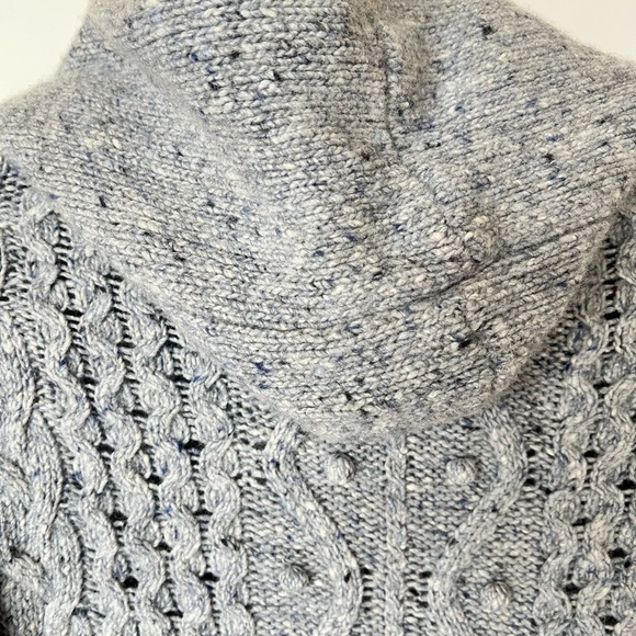 Margaret O’Leary Merino Wool/Cashmere Blend Cable Knit Hooded Cowl Neck Sweater - Picture 7 of 8
